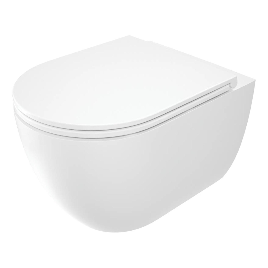Deante CGRD6ZPW - Seinale kinnitatav WC-pott koos prill-lauaga ROUND keraamika/valge