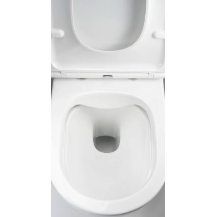 Deante CGRD6ZPW - Seinale kinnitatav WC-pott koos prill-lauaga ROUND keraamika/valge