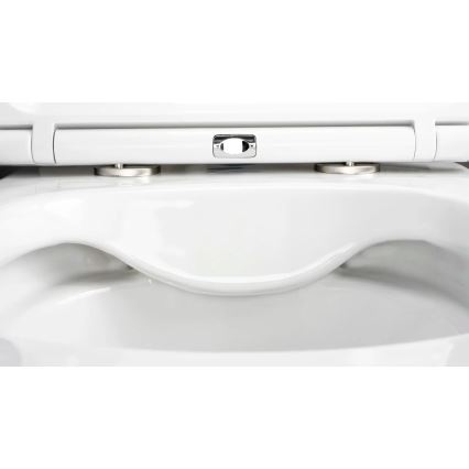 Deante CGRD6ZPW - Seinale kinnitatav WC-pott koos prill-lauaga ROUND keraamika/valge