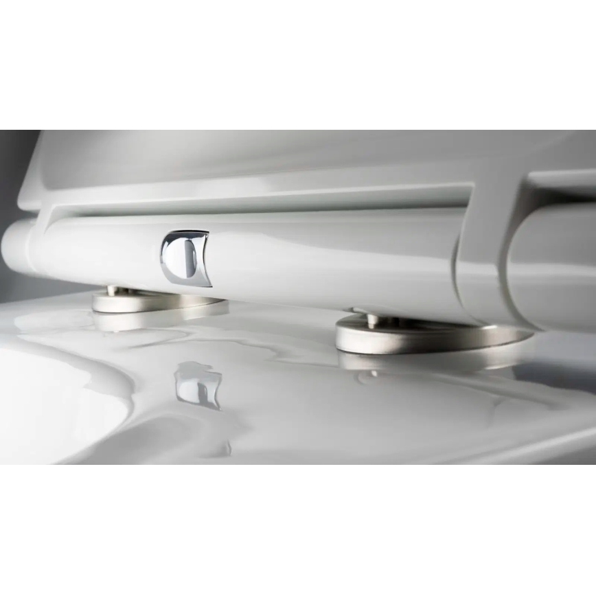 Deante CGRD6ZPW - Seinale kinnitatav WC SoftClose-istmekaanega ROUND keraamika/valge