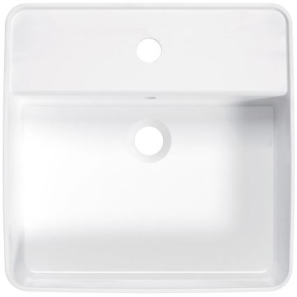 Deante CGS_6U4B - Lauaplaadi valamuga, millel on segisti ava SQUARE 42x42 cm keraamika/valge