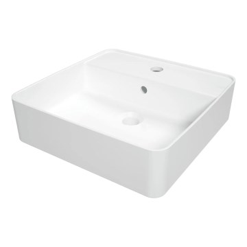 Deante CGS_6U4B - Lauaplaadi valamuga, millel on segisti ava SQUARE 42x42 cm keraamika/valge