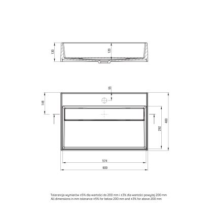 Deante CQR_AU6M - CORREO 40x60 cm valamuplaat keraamiline valamu graniit/alabaster