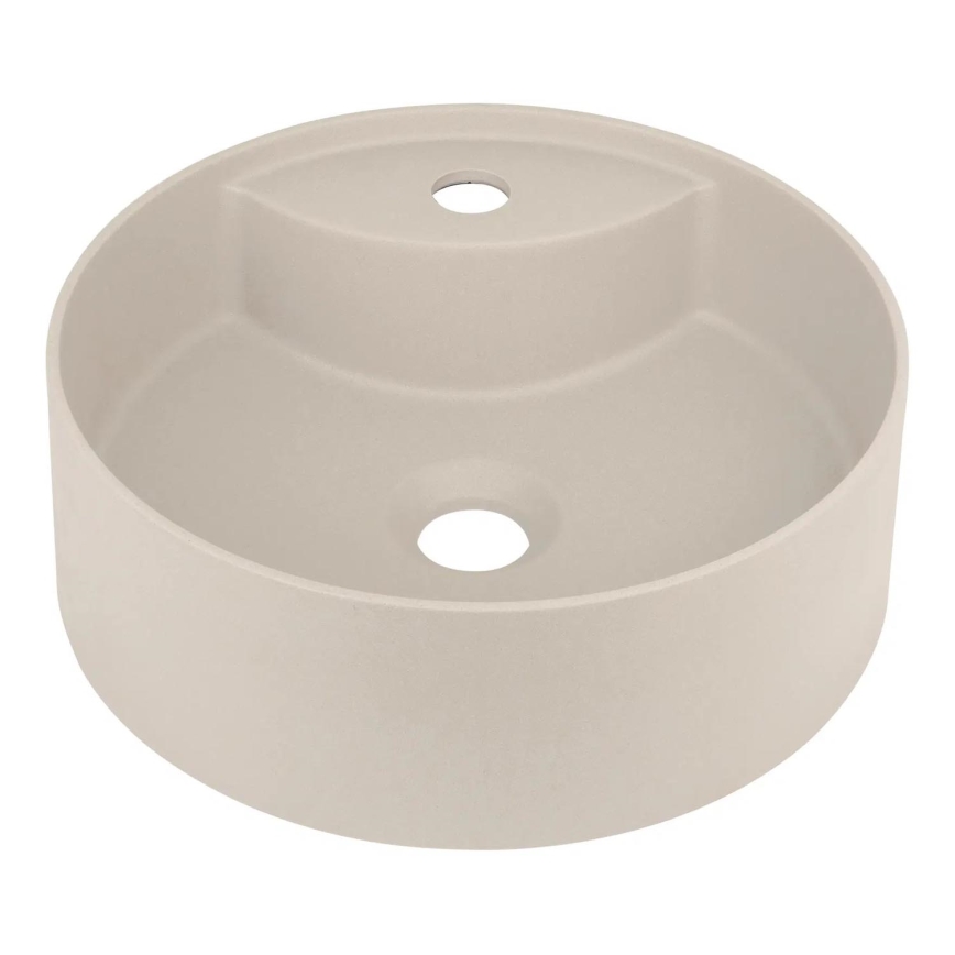 Deante CQS_5U4B - Kraanikauss töötasapinnale kraani auguga SILIA d. 36 cm graniit/beež