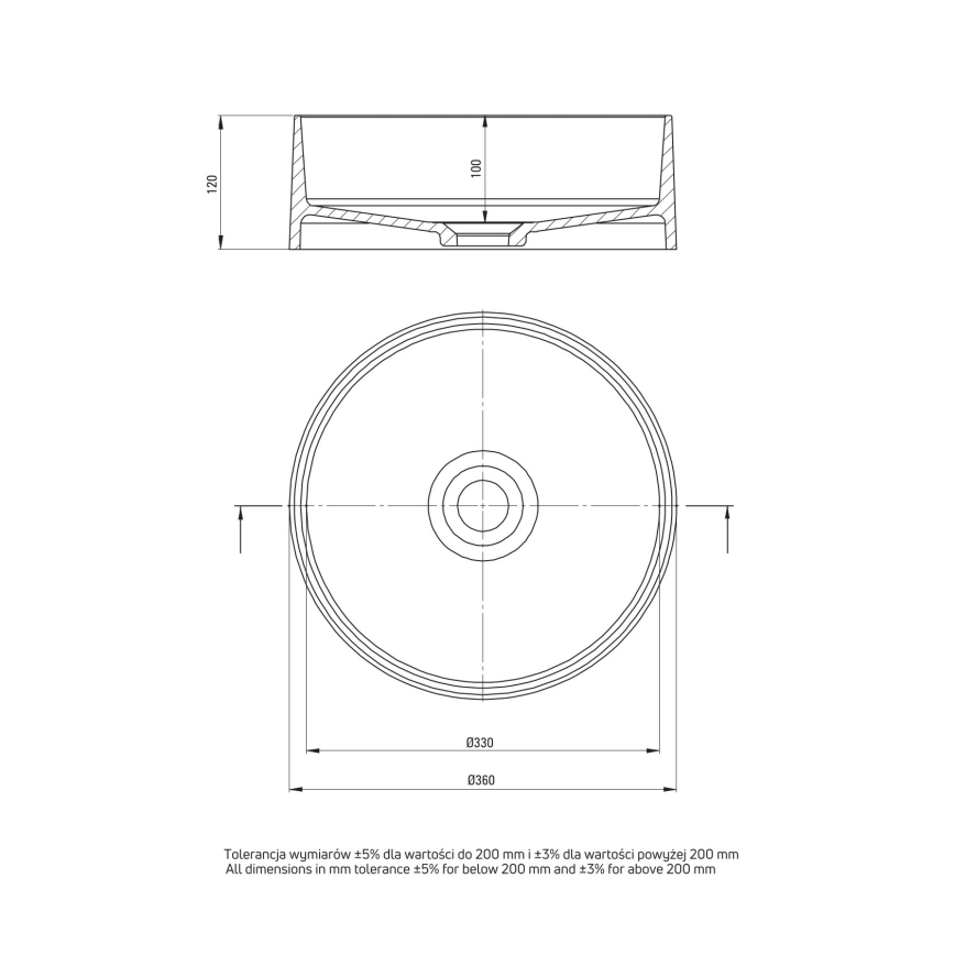 Deante CQS_5U4S - Kraanikauss töötasapinnale SILIA d. 36 cm graniit/beež