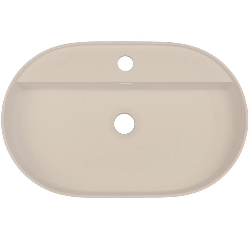 Deante CQS_5U6B - Kraanikauss töötasapinnale kraani auguga SILIA 35x55 cm graniit/beež