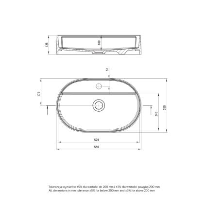 Deante CQS_5U6B - Kraanikauss töötasapinnale kraani auguga SILIA 35x55 cm graniit/beež