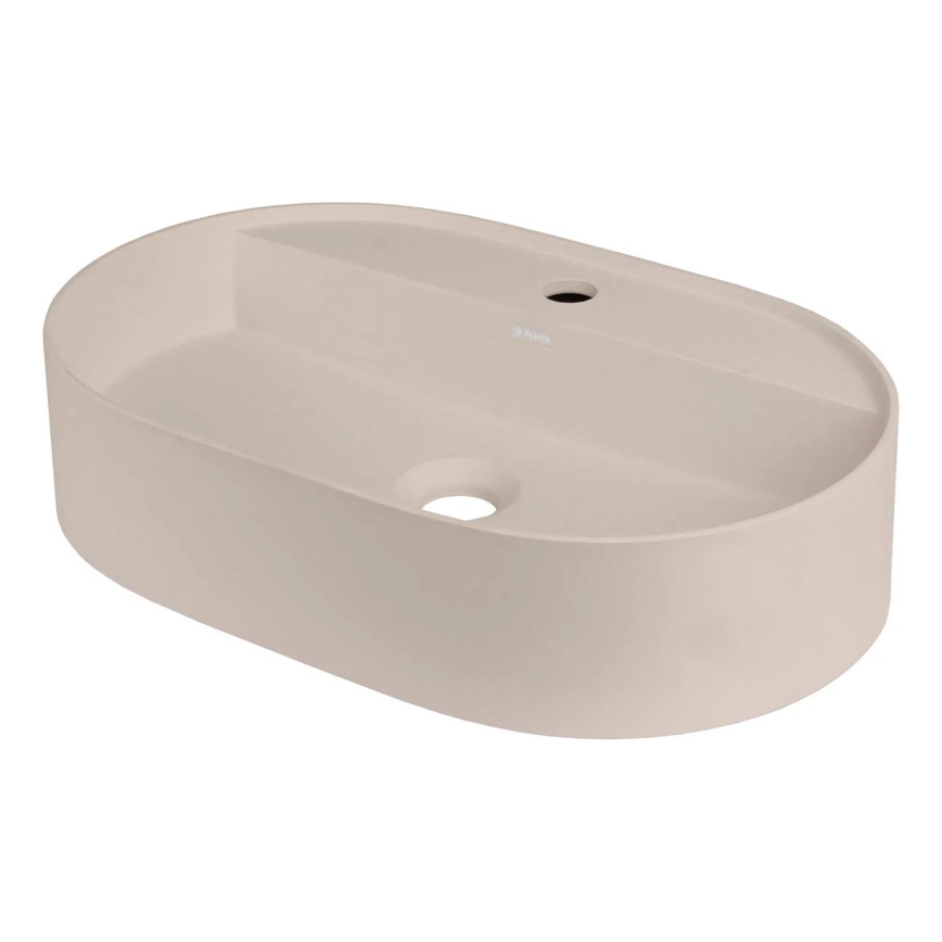 Deante CQS_5U6B - Kraanikauss töötasapinnale kraani auguga SILIA 35x55 cm graniit/beež