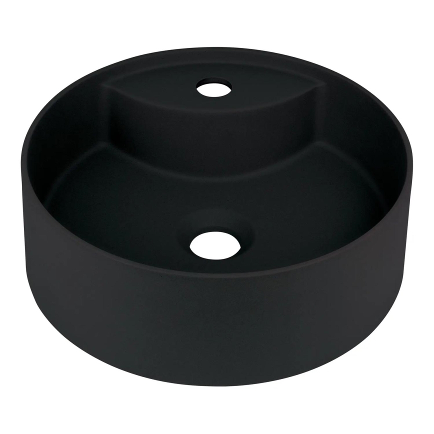 Deante CQS_NU4B - SILIA lauale paigaldatav valamu segistiauguga, läbimõõt 36 cm, graniit/must