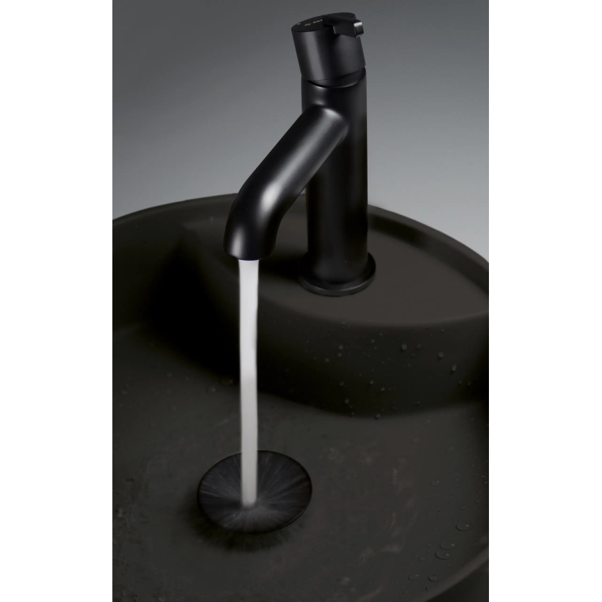 Deante CQS_NU4B - SILIA lauale paigaldatav valamu segistiauguga, läbimõõt 36 cm, graniit/must