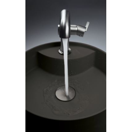 Deante CQS_NU4B - SILIA lauale paigaldatav valamu segistiauguga, läbimõõt 36 cm, graniit/must
