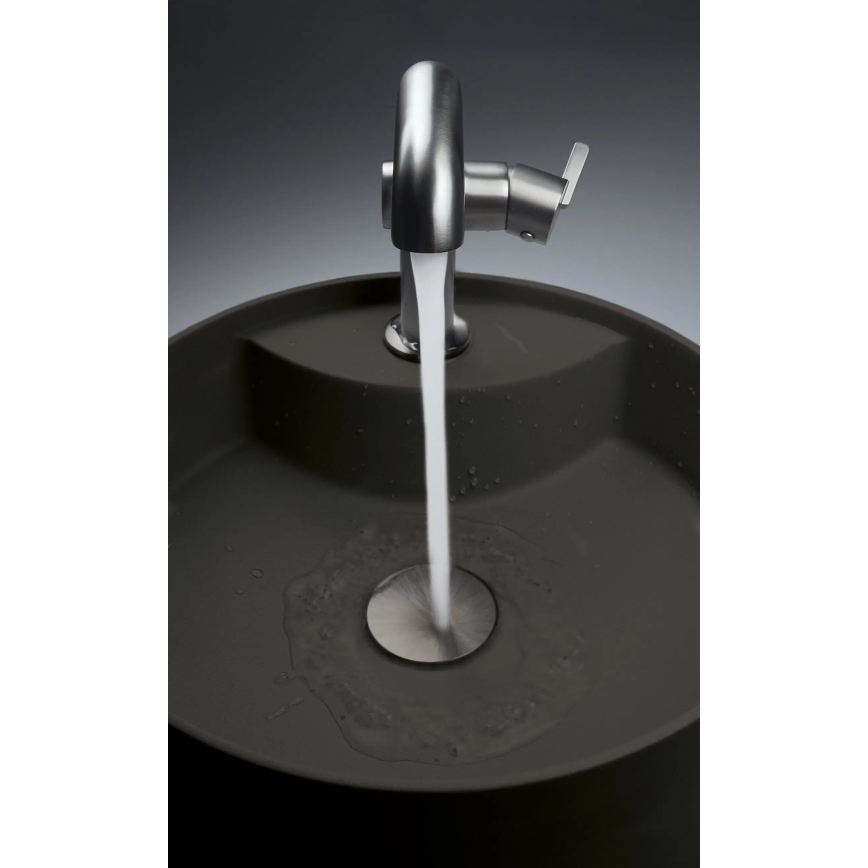 Deante CQS_NU4B - SILIA lauale paigaldatav valamu segistiauguga, läbimõõt 36 cm, graniit/must