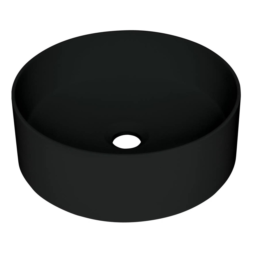 Deante CQS_NU4S - SILIA lauale paigaldatav valamu Ø 36 cm graniit/must