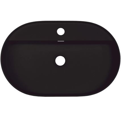 Deante CQS_NU6B - Lauale paigaldatav valamu segistiavaga SILIA 35x55 cm graniit/must