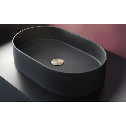 Deante CQS_NU6S - tööpinnale paigaldatav valamu SILIA 35x55 cm graniit/must