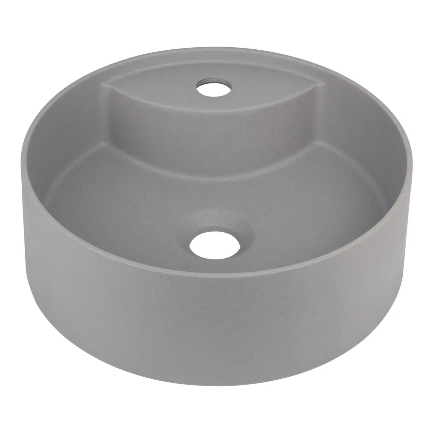 Deante CQS_SU4B - Lauaplaadile paigaldatav valamu kraanaauguga SILIA, läbimõõt 36 cm, graniit/metallikhall