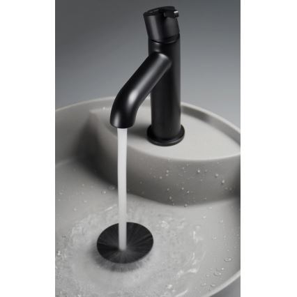 Deante CQS_SU4B - Lauaplaadile paigaldatav valamu kraanaauguga SILIA, läbimõõt 36 cm, graniit/metallikhall