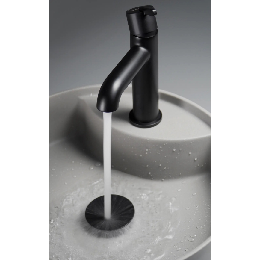 Deante CQS_SU4B - Lauaplaadile paigaldatav valamu kraanaauguga SILIA, läbimõõt 36 cm, graniit/metallikhall