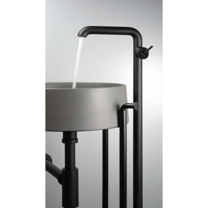 Deante CQS_SU4S - SILIA pealepandav valamu Ø 36 cm, graniit/metallik-hall
