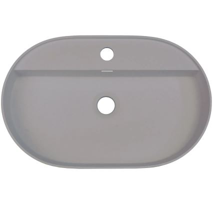 Deante CQS_SU6B - Lauale paigaldatav valamu segistiavaga SILIA 35x55cm graniit/metallik-hall
