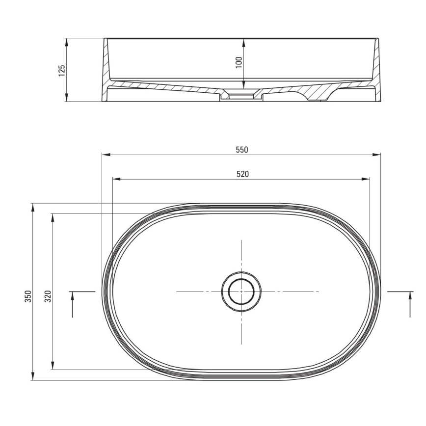 Deante CQS_SU6S - SILIA valamu lauaplaadile 35x55 cm graniit/metallik-hall