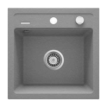 Deante ZQZ_S103 - Köögivalamu ZORBA 44x44 cm graniit/metallikhall