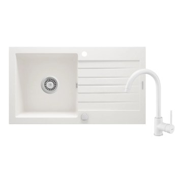 Deante ZQZVA113 - Valamu kööki ZORBA 76x44 cm + valamu kraan graniit/alabaster