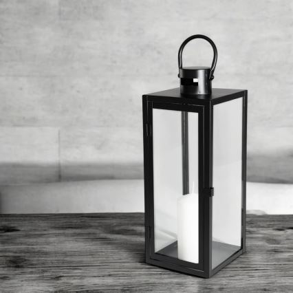 Dekoratiivne latern 63 cm must