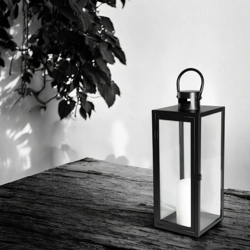 Dekoratiivne latern 63 cm must