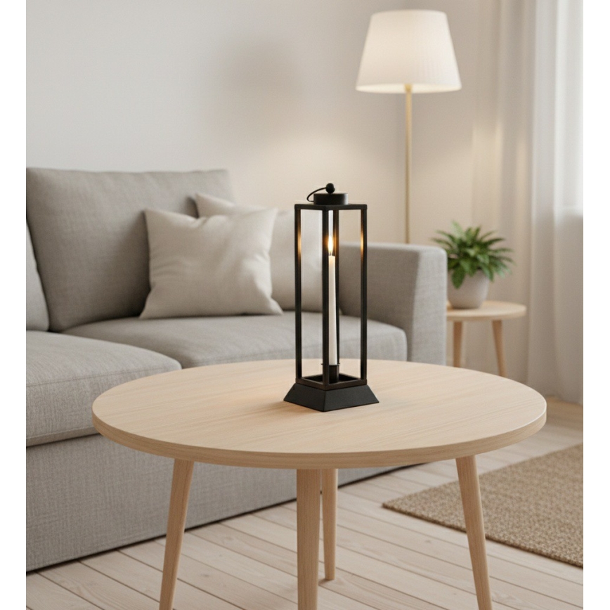 Dekoratiivne latern HALL 34 cm must