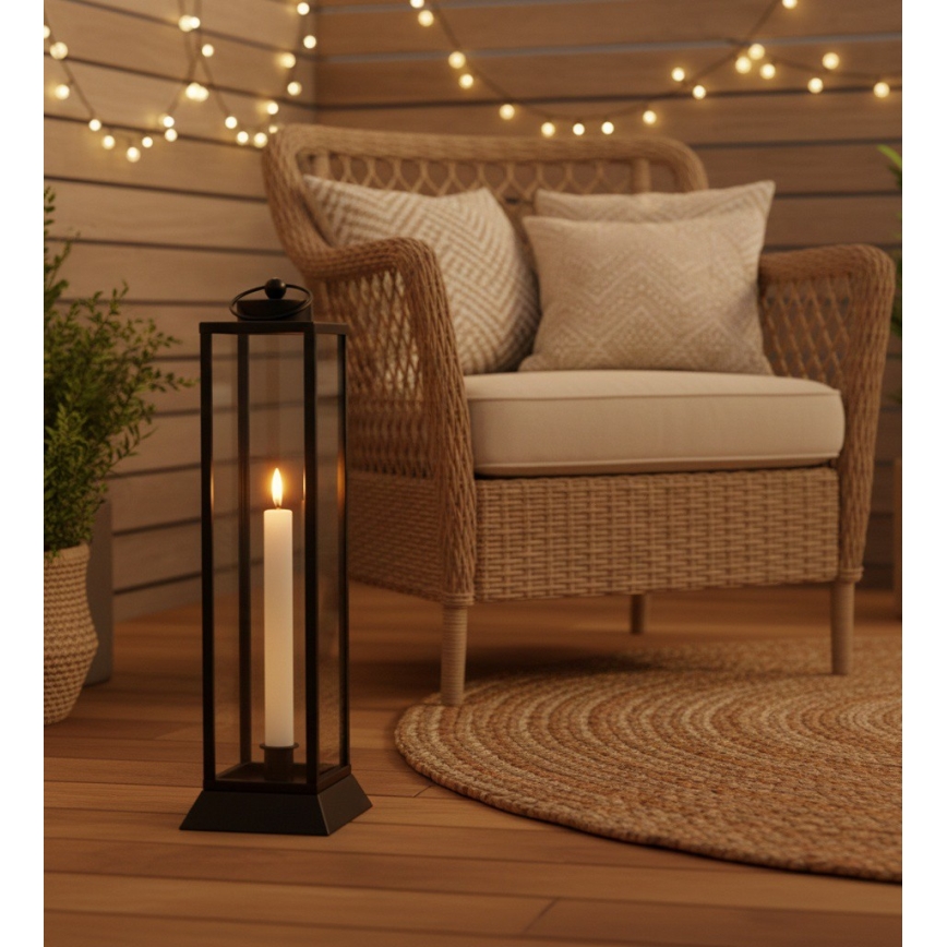 Dekoratiivne latern HALL 34 cm must