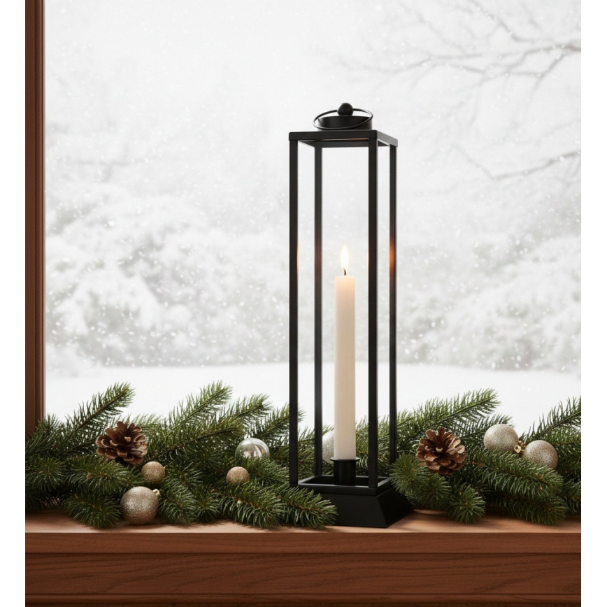 Dekoratiivne latern HALL 34 cm must