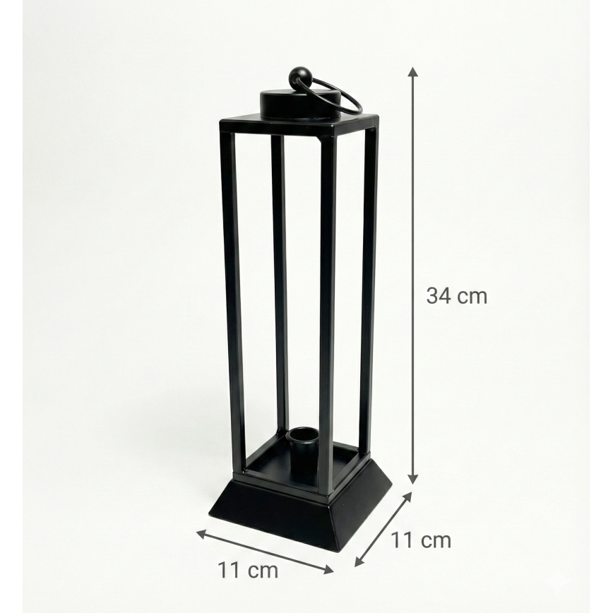 Dekoratiivne latern HALL 34 cm must