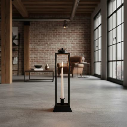 Dekoratiivne latern HALL 39,5 cm must
