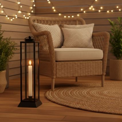 Dekoratiivne latern HALL 39,5 cm must