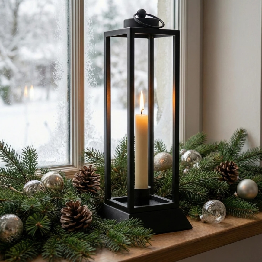 Dekoratiivne latern HALL 39,5 cm must