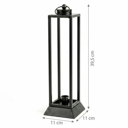 Dekoratiivne latern HALL 39,5 cm must