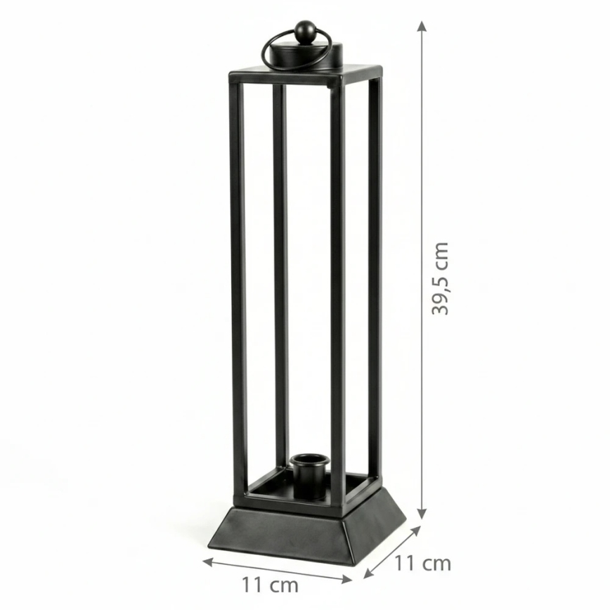 Dekoratiivne latern HALL 39,5 cm must