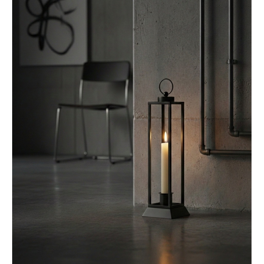 Dekoratiivne latern HALL 45,5 cm must