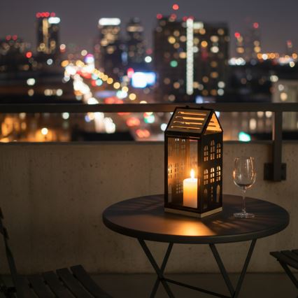 Dekoratiivne latern HOME 47,5 cm must/beež