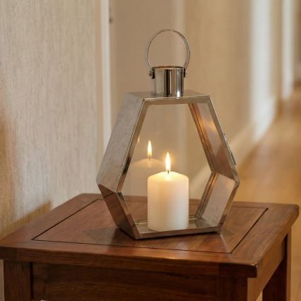 Dekoratiivne latern PALACE 34 cm, läikiv kroom