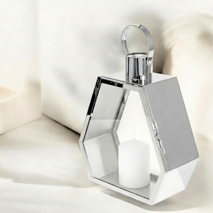 Dekoratiivne latern PALACE 34 cm, läikiv kroom