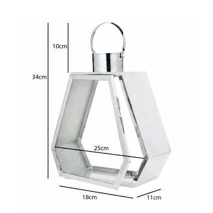 Dekoratiivne latern PALACE 34 cm, läikiv kroom