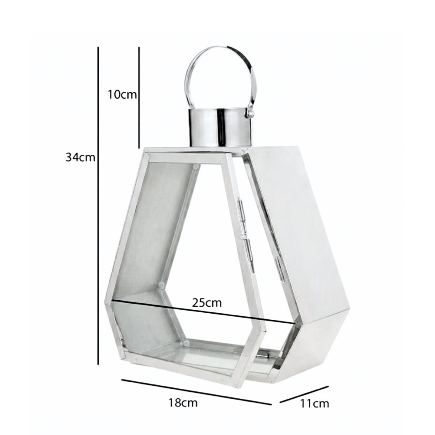 Dekoratiivne latern PALACE 34 cm, läikiv kroom