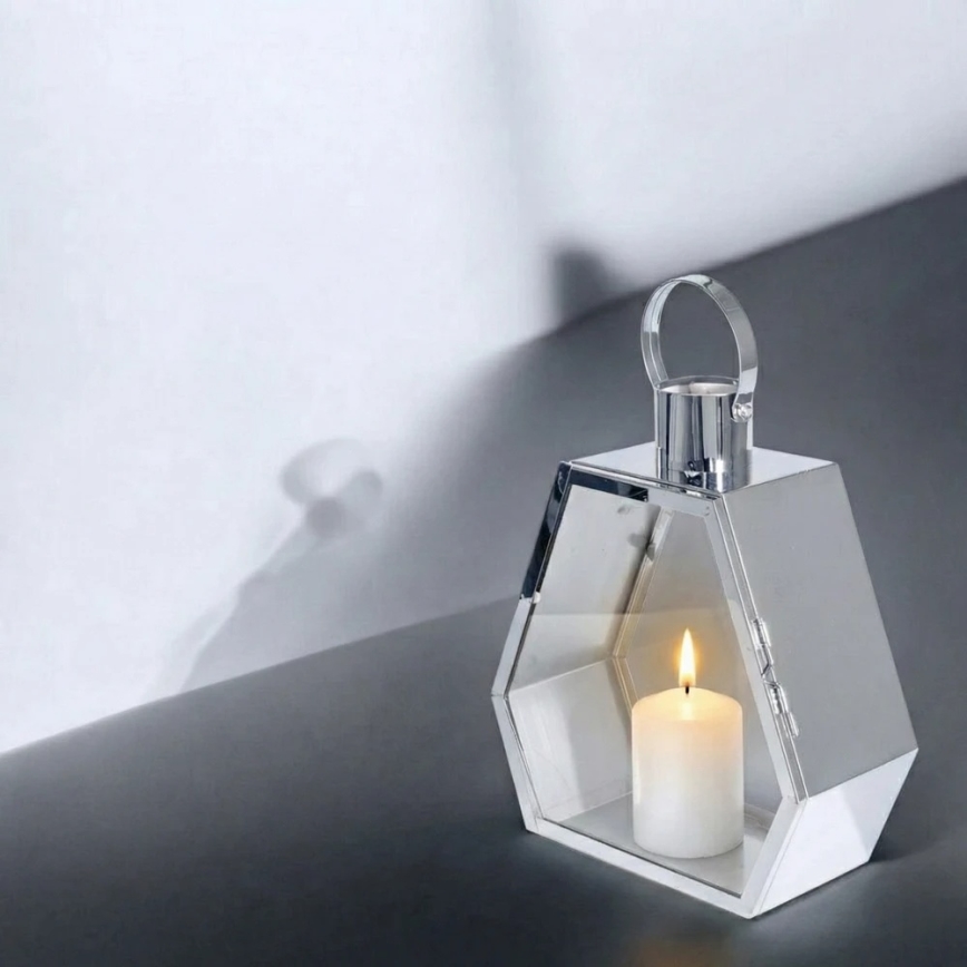 Dekoratiivne latern PALACE 43 cm läikiv kroom