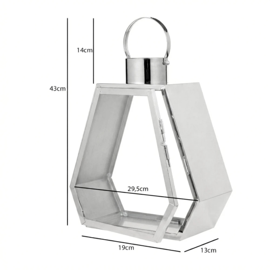 Dekoratiivne latern PALACE 43 cm läikiv kroom