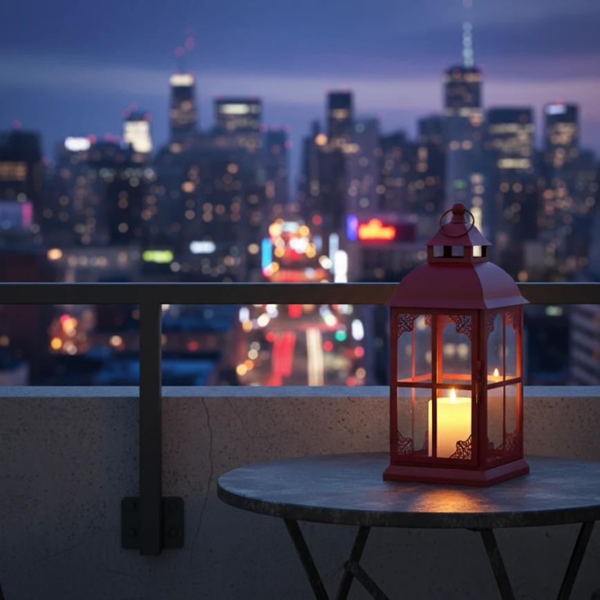 Dekoratiivne latern REDY 30,5 cm punane