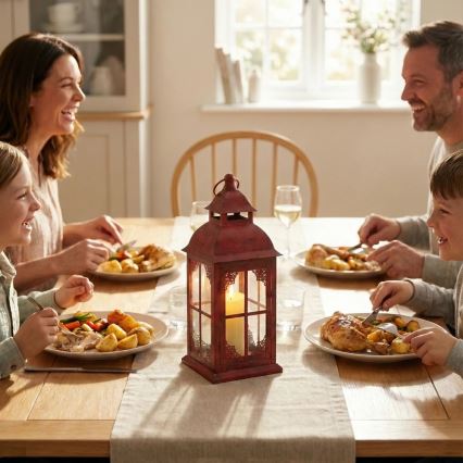 Dekoratiivne latern REDY 30,5 cm punane