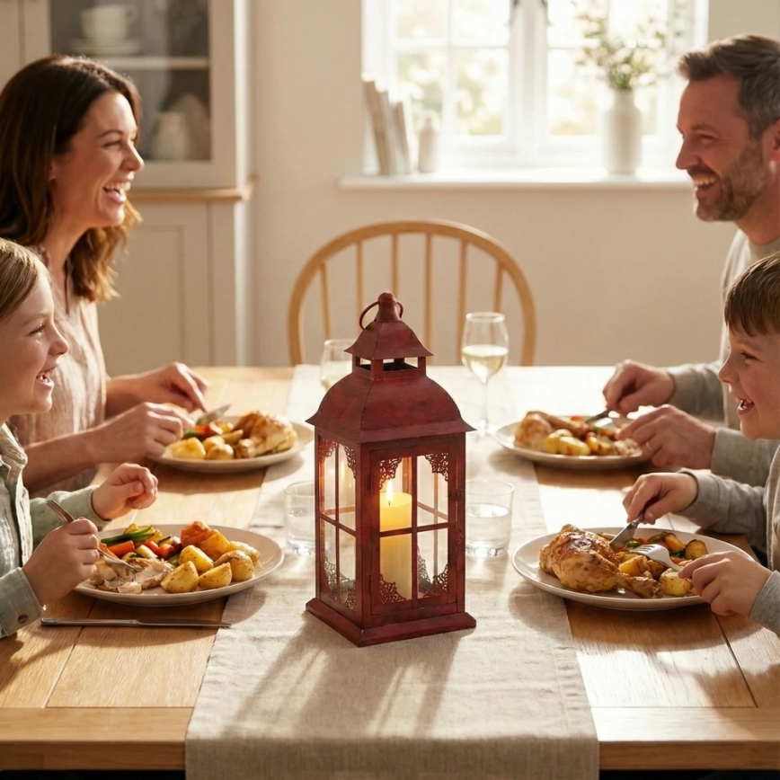 Dekoratiivne latern REDY 30,5 cm punane