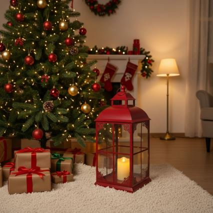 Dekoratiivne latern REDY 30,5 cm punane